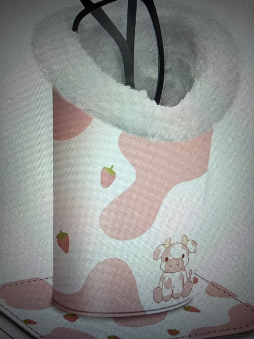 Eyeglass holder Plush Pink Cow Print
